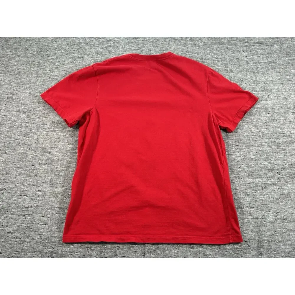 Vintage J Crew Oarsman Shirt Mens Medium Red New York Graphic Cotton Made in USA
